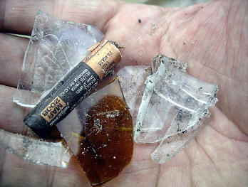 One minute of searching yields a handful of glass